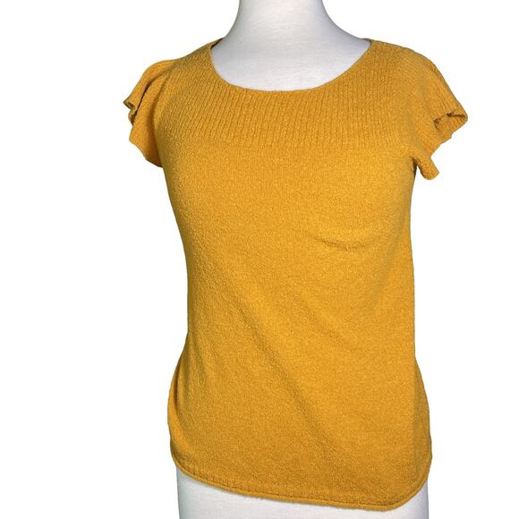 Madewell Shirt Sleeve Pullover Sweater in Golden Harvest Yellow Size XSmall - Picture 1 of 4